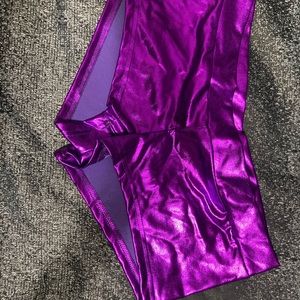 Very short metallic boy shorts